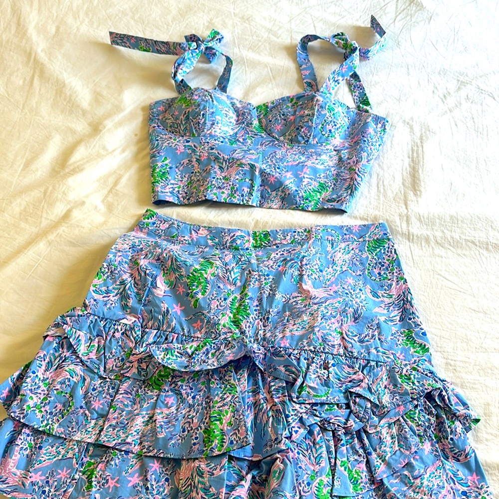 Two pieces Lilly Pulitzer crop top summer -